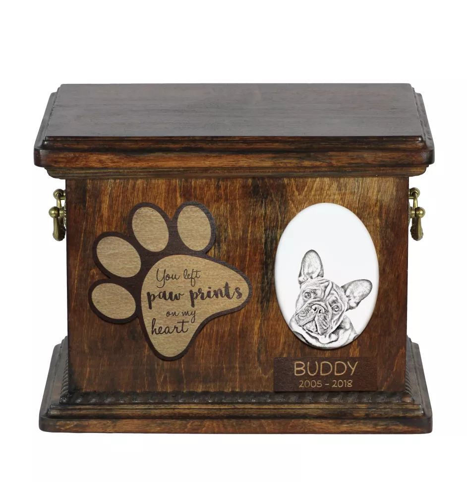 Buldog francuski urna z płytką ceramiczną Art-Dog
