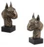 Bull Terrier I - Statue de chien, buste sur socle en pierre, sculpture, trophée pour exposition canine par la marque Art-Dog