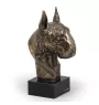 Bull Terrier I - Statue de chien, buste sur socle en pierre, sculpture, trophée pour exposition canine par la marque Art-Dog