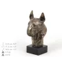 Bull Terrier, Bullterrier I - Hundestatue, Büste auf Steinsockel, Skulptur, Trophäe für Hundeausstellung der Marke Art-Dog