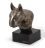 Bull Terrier, Bullterrier II - Hundestatue, Büste auf Steinsockel, Skulptur, Trophäe für Hundeausstellung der Marke Art-Dog