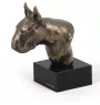 Bull Terrier, Bully II - Dog statue, bust on stone base, sculpture, trophy for dog show by Art-Dog brand