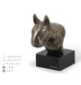 Bull Terrier, Bullterrier II - Hundestatue, Büste auf Steinsockel, Skulptur, Trophäe für Hundeausstellung der Marke Art-Dog
