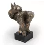 Bull Terrier III - Statue de chien, buste sur socle en pierre, sculpture, trophée pour exposition canine par la marque Art-Dog