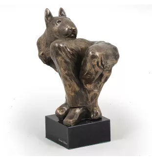 Bull Terrier III - Statue de chien, buste sur socle en pierre, sculpture, trophée pour exposition canine par la marque Art-Dog