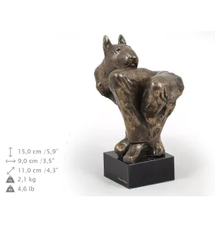 Bull Terrier, Bully III - Dog statue, bust on stone base, sculpture, trophy for dog show by Art-Dog brand