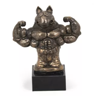 Bull Terrier IV - Statue de chien, buste sur socle en pierre, sculpture, trophée pour exposition canine par la marque Art-Dog