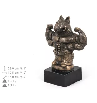 Bull Terrier, Bully IV - Dog statue, bust on stone base, sculpture, trophy for dog show by Art-Dog brand