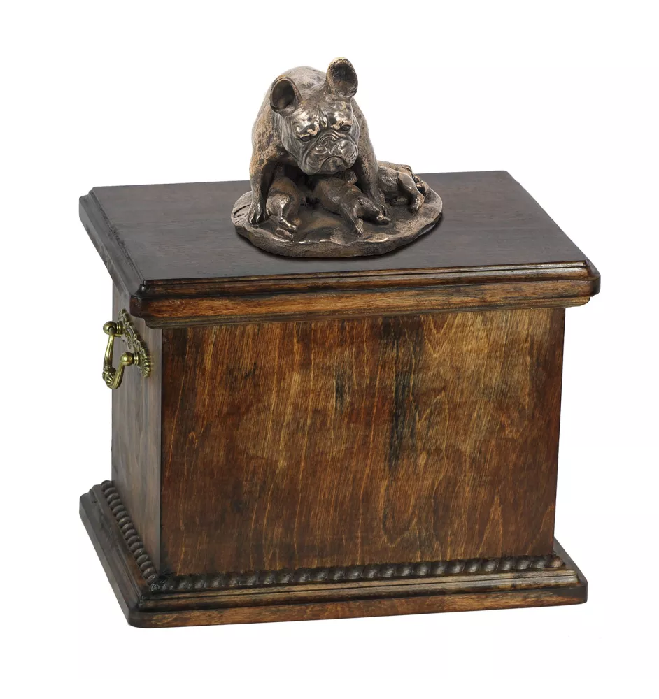 French Bulldog, Frenchie I - urn for the ashes of a dog, urn with a statuette, elegant urn in the classic style of the Art-Dog brand