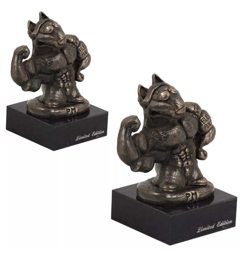 Bull Terrier V - Statue de chien, buste sur socle en pierre, sculpture, trophée pour exposition canine par la marque Art-Dog