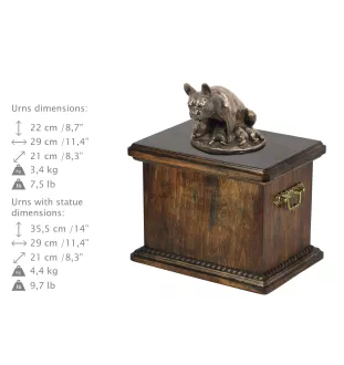 Buldog francuski I urna ze statuetką drewniana Art-Dog