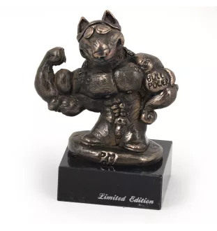 Bull Terrier, Bullterrier V - Hundestatue, Büste auf Steinsockel, Skulptur, Trophäe für Hundeausstellung der Marke Art-Dog