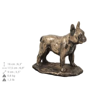 Buldog francuski III urna ze statuetką drewniana Art-Dog