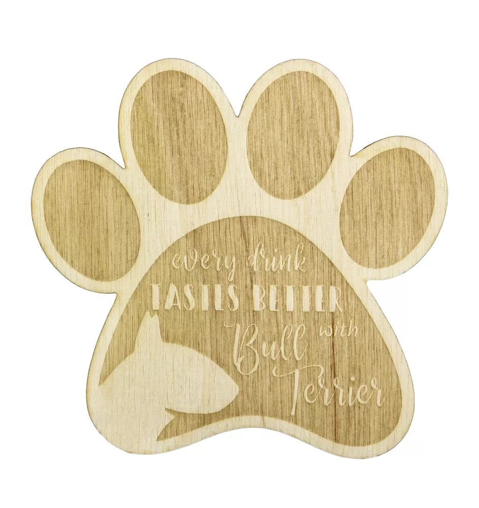 Bull Terrier - Sous-verre mug, sous-verre gravé avec chien, cadeau pour amoureux des chiens par la marque Art-Dog