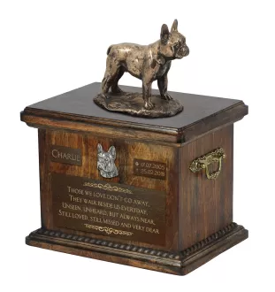 Französische Bulldogge I - Eine Urne für die Asche eines Hundes, eine Urne mit einer Statue, eine personalisierte Hundeurne von der Marke Art-Dog.