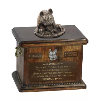 Bouledogue français III - urne pour les cendres de chien, urne avec une statuette, urne personnalisée pour les cendres de chien de la marque Art-Dog