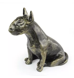 Bull Terrier I - statue de chien, chien assis pour bureau, décoration pour le salon d'un amoureux des chiens par Art-Dog