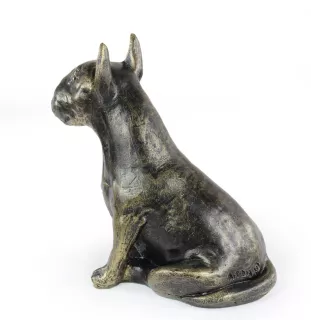 Bull Terrier I - statue de chien, chien assis pour bureau, décoration pour le salon d'un amoureux des chiens par Art-Dog