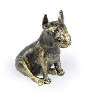 Bull Terrier I - statue de chien, chien assis pour bureau, décoration pour le salon d'un amoureux des chiens par Art-Dog