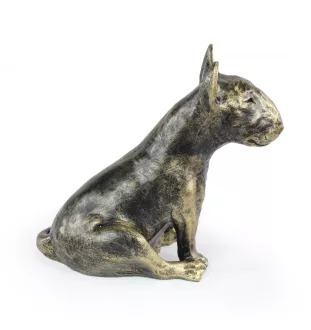 Bull Terrier I - statue de chien, chien assis pour bureau, décoration pour le salon d'un amoureux des chiens par Art-Dog