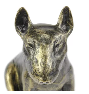 Bull Terrier, Bully I - dog statue, sitting dog for desk, decoration for the living room of a dog lover by Art-Dog