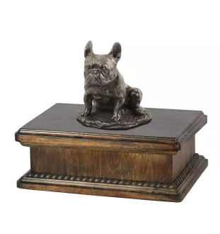 Französische Bulldogge II - Hund Ascheurne, klassische Urne mit Statue, elegante Urne mit Hund von der Marke Art-Dog
