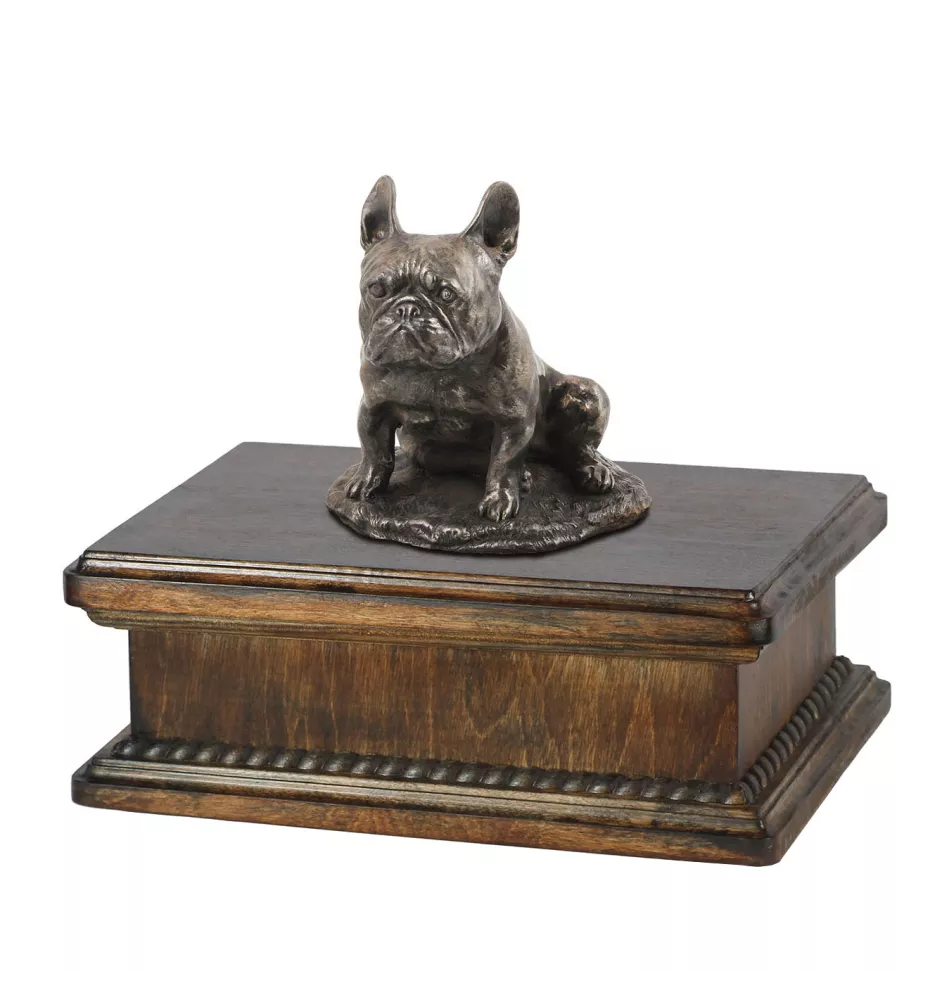 Französische Bulldogge II - Hund Ascheurne, klassische Urne mit Statue, elegante Urne mit Hund von der Marke Art-Dog