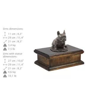 Französische Bulldogge II - Hund Ascheurne, klassische Urne mit Statue, elegante Urne mit Hund von der Marke Art-Dog