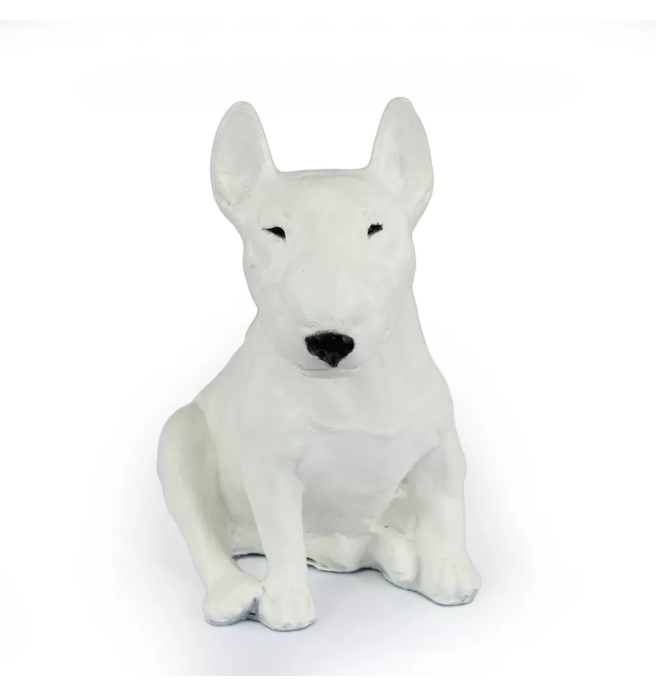 Bull Terrier II - statue de chien, chien assis pour bureau, décoration pour le salon d'un amoureux des chiens par Art-Dog