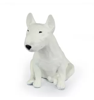Bull Terrier, Bully II - dog statue, sitting dog for desk, decoration for the living room of a dog lover by Art-Dog