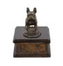 French Bulldog, Frenchie - urn for dog ashes, personalized urn with a statue, wooden urn with a dog by Art-Dog brand