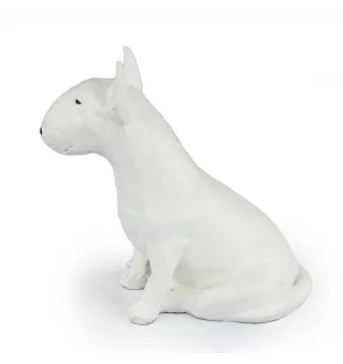 Bull Terrier II - statue de chien, chien assis pour bureau, décoration pour le salon d'un amoureux des chiens par Art-Dog
