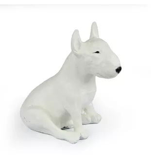 Bull Terrier II - statue de chien, chien assis pour bureau, décoration pour le salon d'un amoureux des chiens par Art-Dog