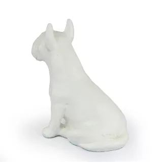Bull Terrier, Bully II - dog statue, sitting dog for desk, decoration for the living room of a dog lover by Art-Dog