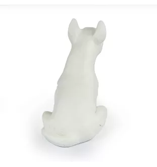 Bull Terrier, Bully II - dog statue, sitting dog for desk, decoration for the living room of a dog lover by Art-Dog