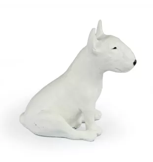 Bull Terrier II - statue de chien, chien assis pour bureau, décoration pour le salon d'un amoureux des chiens par Art-Dog