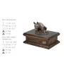 French Bulldog, Frenchie II - urn for dog ashes, personalized urn with a statue, wooden urn with a dog by Art-Dog brand