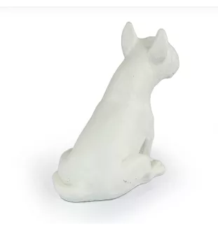 Bull Terrier, Bully II - dog statue, sitting dog for desk, decoration for the living room of a dog lover by Art-Dog