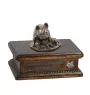 French Bulldog, Frenchie III - urn for dog ashes, personalized urn with a statue, wooden urn with a dog by Art-Dog brand