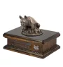 Französische Bulldogge III urne in Hundeasche, personalisierte Urne mit Statue, Holzurne mit Hund von Art-Dog