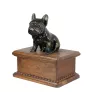 Buldog francuski niska urna z siedzącą figurką z żywicy Art-Dog