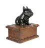 Französische Bulldogge - Eine Urne für die Asche eines Hundes mit einer Statue, eine personalisierte hölzerne Urne, eine kleine Urne für Hundeschnuppen der Marke Art-Dog.