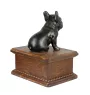 Buldog francuski niska urna z siedzącą figurką z żywicy Art-Dog