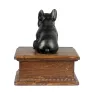 Französische Bulldogge - Eine Urne für die Asche eines Hundes mit einer Statue, eine personalisierte hölzerne Urne, eine kleine Urne für Hundeschnuppen der Marke Art-Dog.