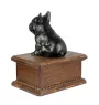 Buldog francuski niska urna z siedzącą figurką z żywicy Art-Dog