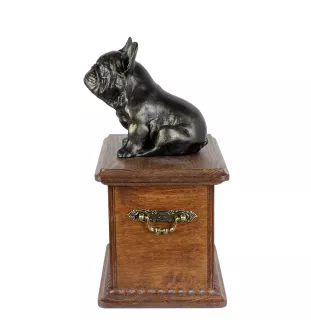 French Bulldog, Frenchie - urn for dog ashes, wooden urn with a dog silhouette, classic urn for dog ashes by Art-Dog brand