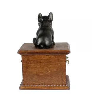 French Bulldog, Frenchie - urn for dog ashes, wooden urn with a dog silhouette, classic urn for dog ashes by Art-Dog brand