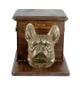 Bouledogue français - une grande urne pour les cendres du chien, une urne en bois avec la tête du chien, une boîte pour les cendres de chien de la marque Art-Dog