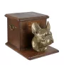 Bouledogue français - une grande urne pour les cendres du chien, une urne en bois avec la tête du chien, une boîte pour les cendres de chien de la marque Art-Dog