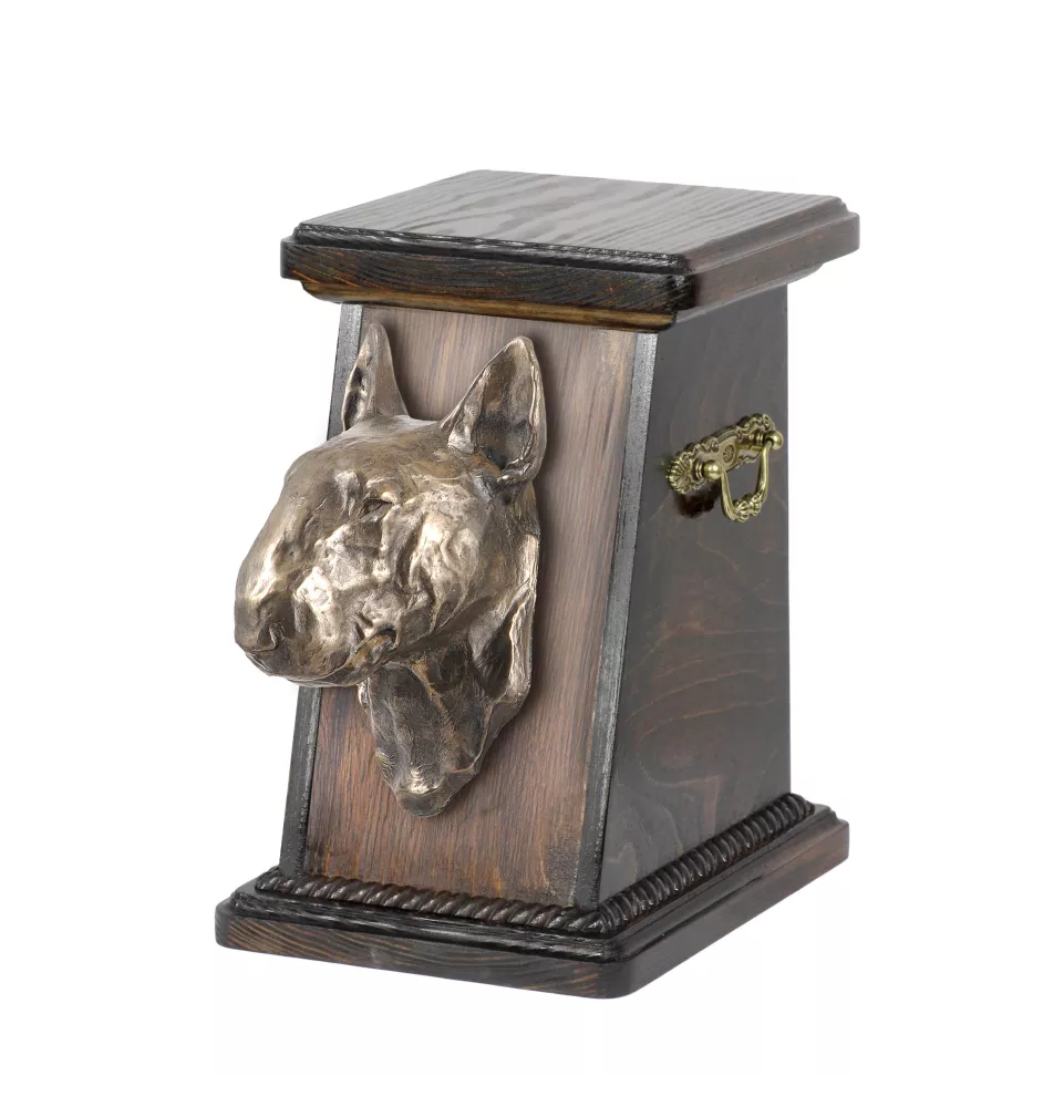 Bull Terrier - urne pour les cendres d'un chien, une urne élégante avec une statuette, une urne commémorative avec un buste de chien de la marque Art-Dog
